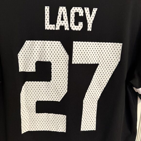 NFL Football Green Bay Packers Jersey Sz M Mens EDDIE LACY #27 Black Shirt Tee - Picture 3 of 6